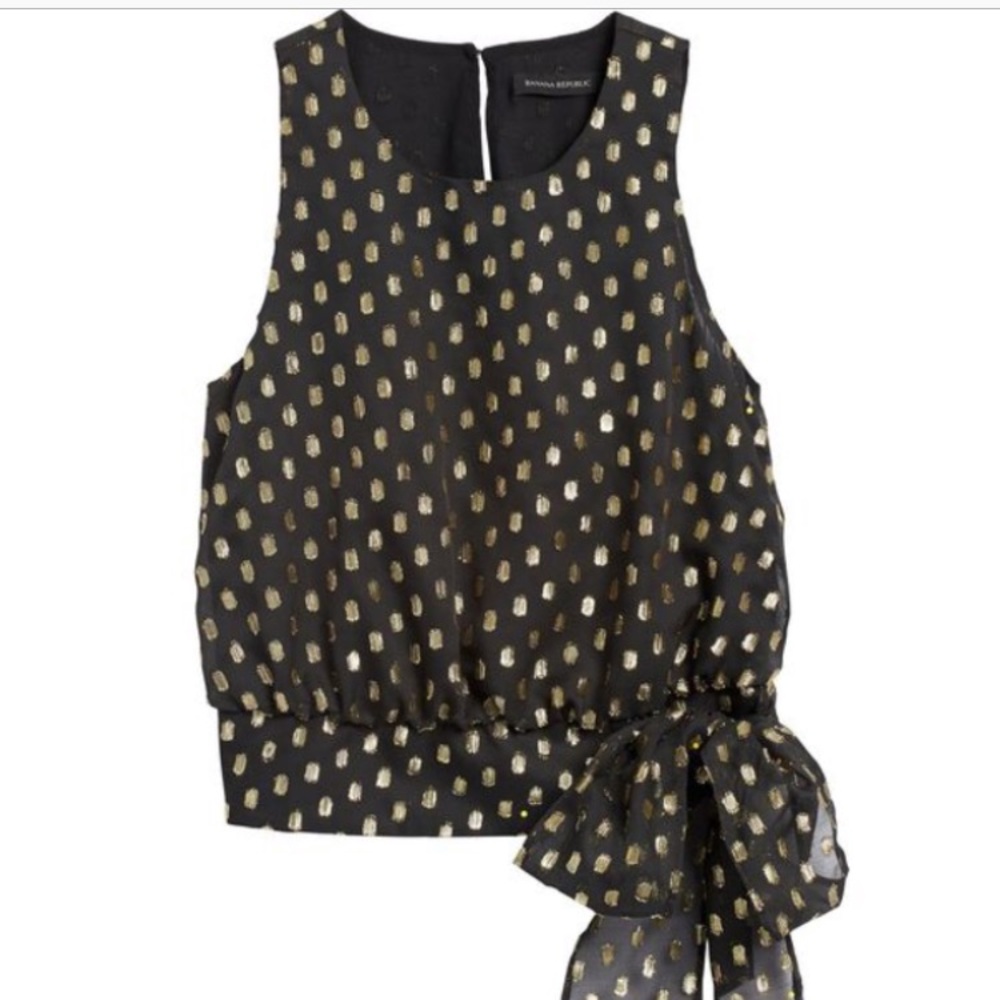 Banana Republic Gold Dot Tie-Hem Top